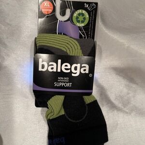 BALEGA NON-SKID SUPPORT QUARTER SOCKS IN LIGHT GRAY/ BLACK ‎ SIZE XL  NEW
